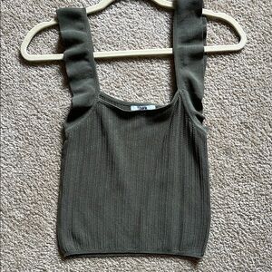 Olive Green Sleeveless Knit Top